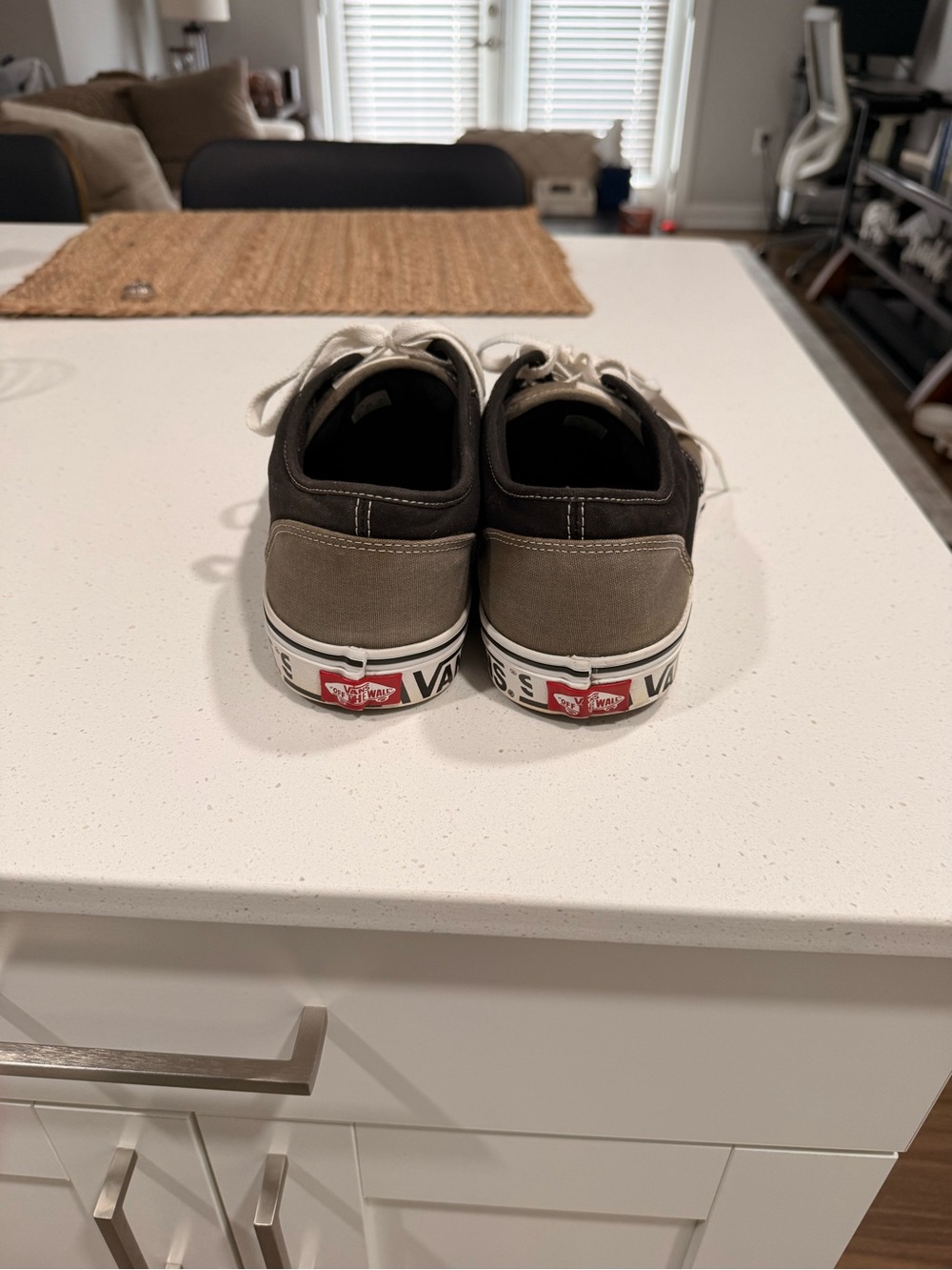 Vans Two-Tone Black and Olive Low-Top Canvas Sneakers - Picture 5 of 5